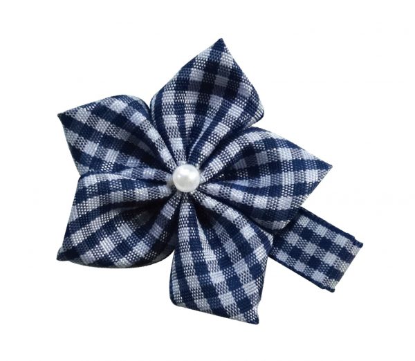 Pearl Blossom Hair Clip Navy and White